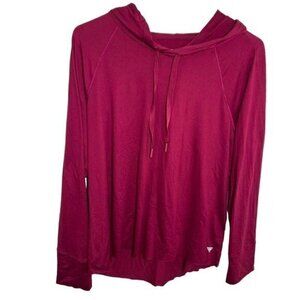 Yoga Smoga Women's Size Large Hoodie Hooded Sweatshirt Pink Berry Soft Stretch‎
